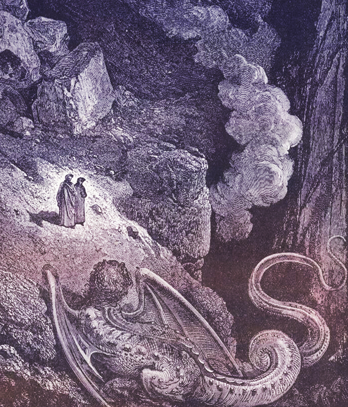 Tranh khắc gỗ của Gustave Doré (1832-1883)
Inferno_canto XVII_Line 1-6