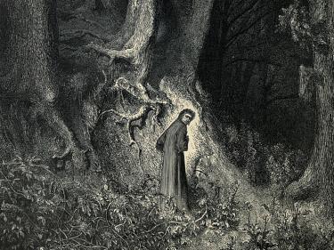 Dante trong khu rừng tối, tranh minh họa của Gustave Dore