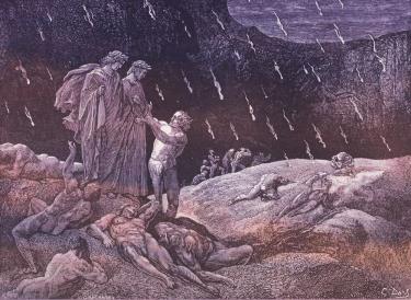 Tranh khắc gỗ của Gustave Dore (Inferno_canto XV_Line 28-29)